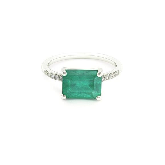 Natural Emerald Diamond Ring Size 6.5 14k Gold 1.95 TCW Certified $3,950 310582 - Picture 5 of 12